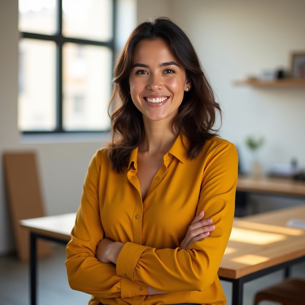 María Rodríguez, workshop facilitator with warm smile in professional setting